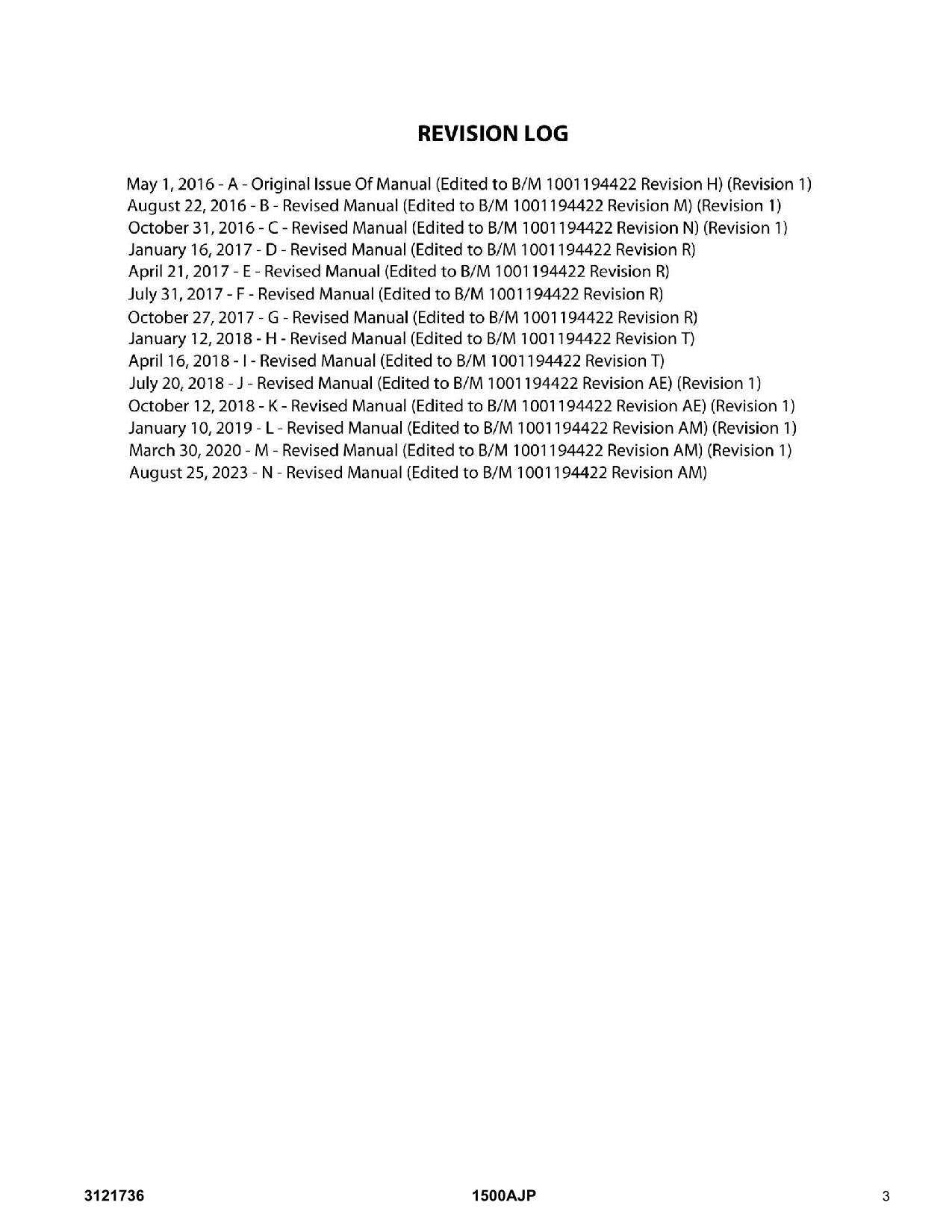 JLG 1500AJP Boom Lift Parts Catalog Manual 0300000100-0300271437