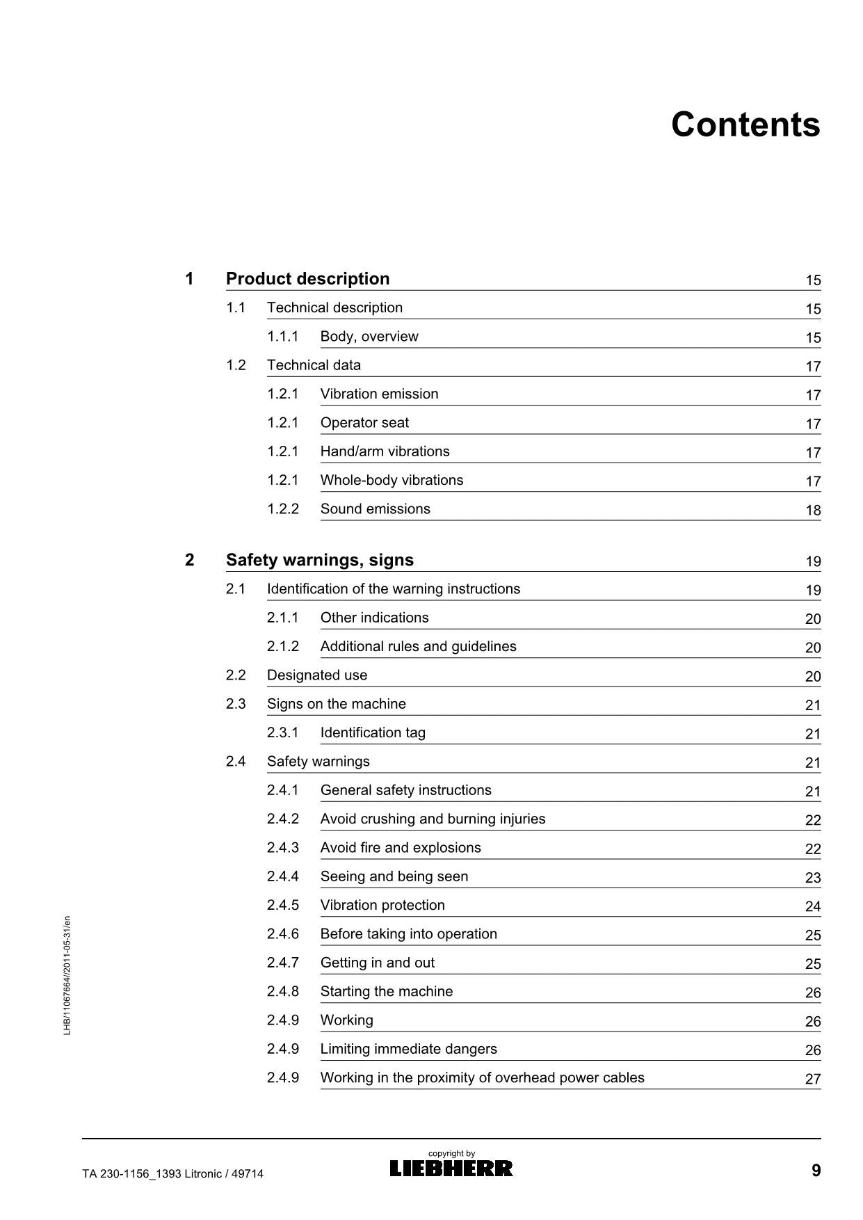 Liebherr TA 230-1156_1393 Litronic Articulated Truck Operators manual