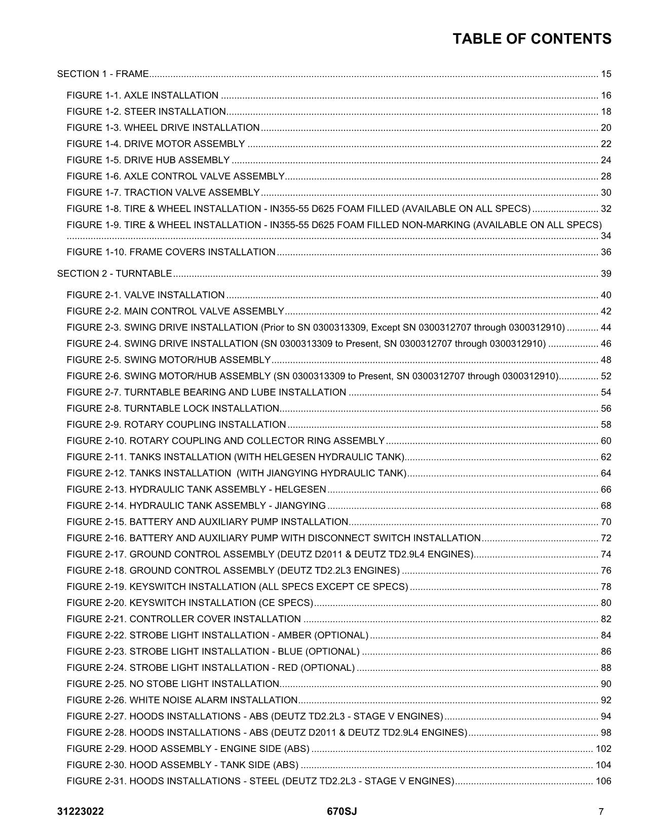 JLG 670SJ SL Boom Lift Parts Catalog Manual 31223022