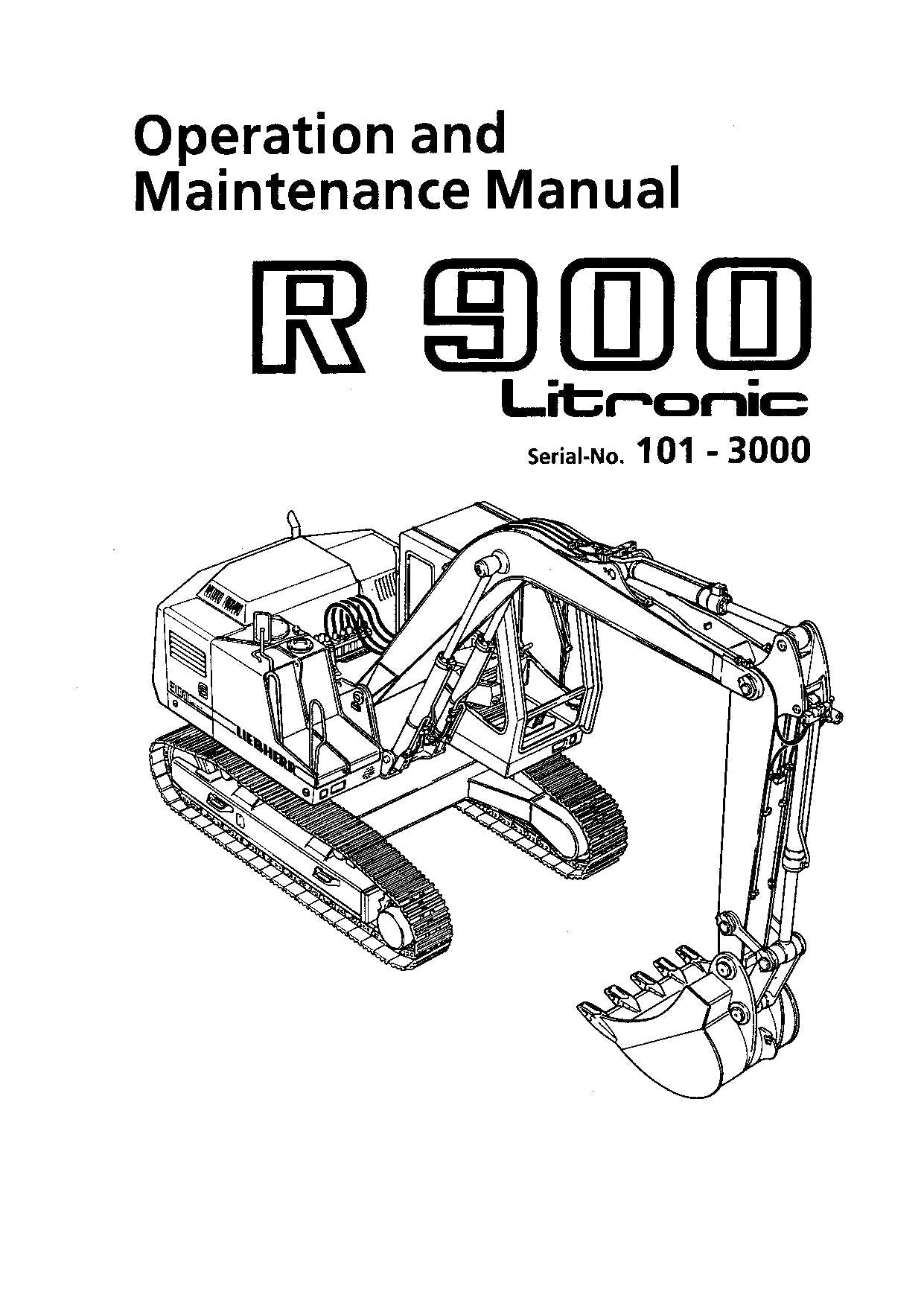 Liebherr R900 Litronic Excavator Operators manual serial 101