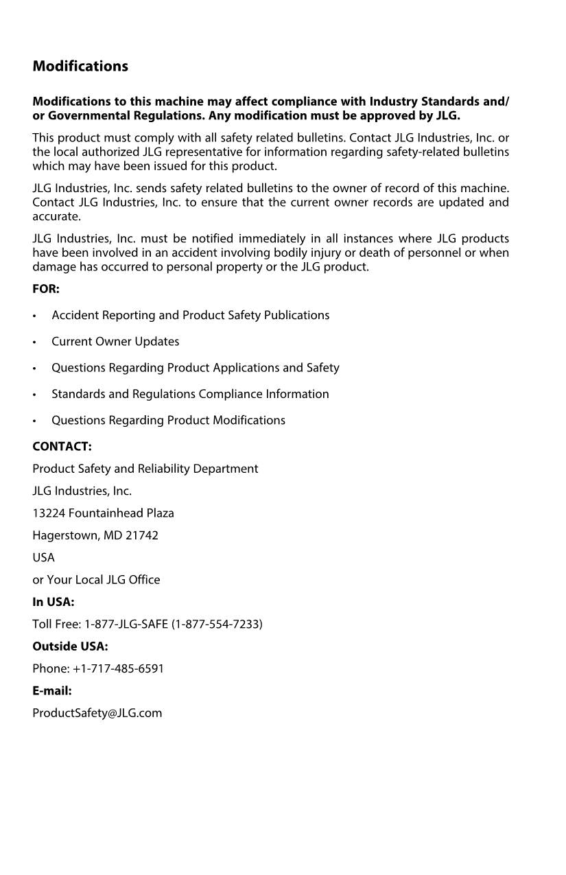 JLG G5-18A Telehandler Maintenance Operation Operators Manual 31222324