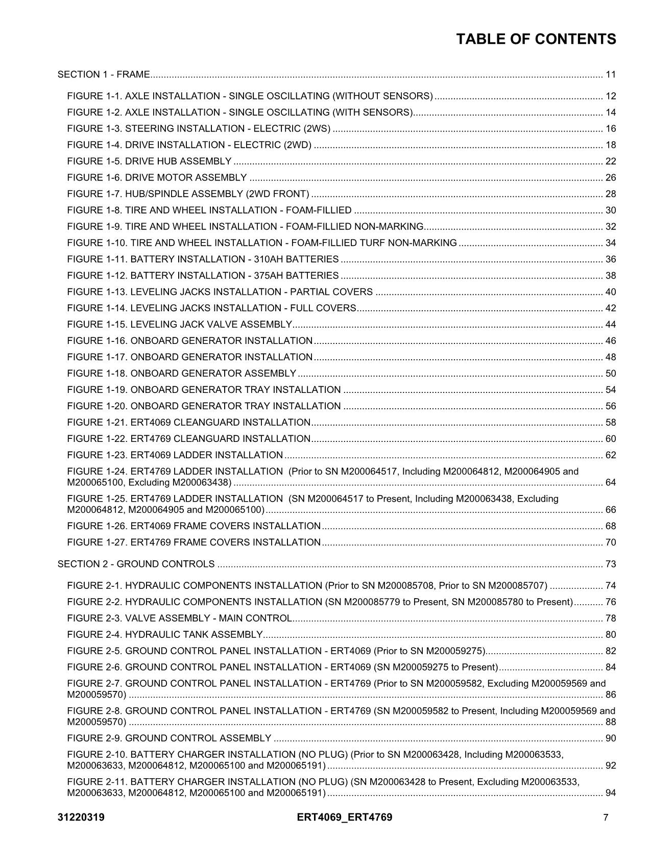 JLG ERT4069 ERT4769 Scissor Lift Parts Catalog Manual