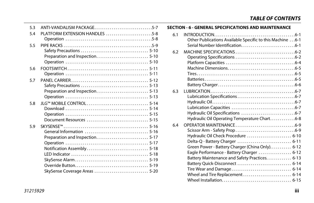 JLG R1532i R1932 R1932i Scissor Lift Maintenance Operators Manual 31215929