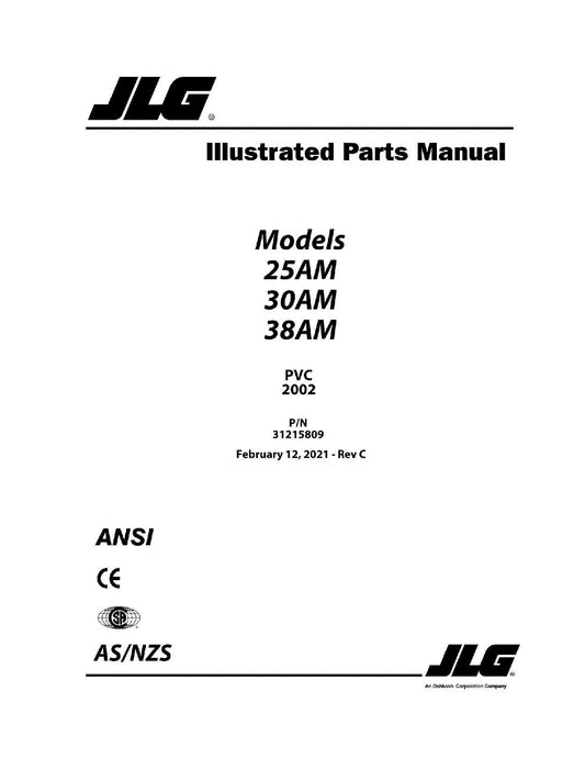 JLG 25AM 30AM 38AM  Vertical Mast Parts Catalog Manual