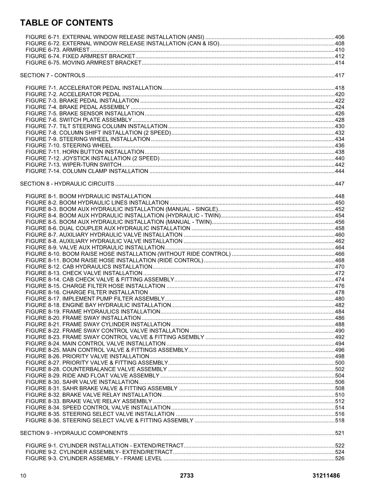 JLG 2733 Telehandler Parts Catalog Manual