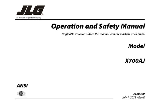 JLG X700AJ Compact Crawler Boom Maintenance Operation Operators Manual