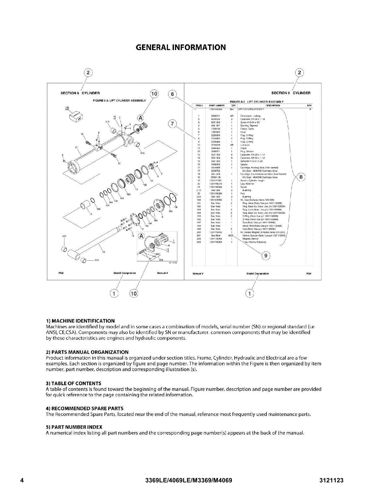 JLG 3369LE 4069LE M3369 M4069 Scissor Lift Parts Catalog Manual 3121123