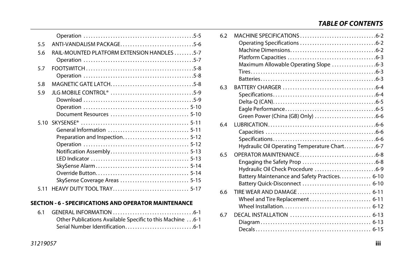 JLG ES2632 ES3246 Scissor Lift Maintenance Operation Operators Manual 31219057