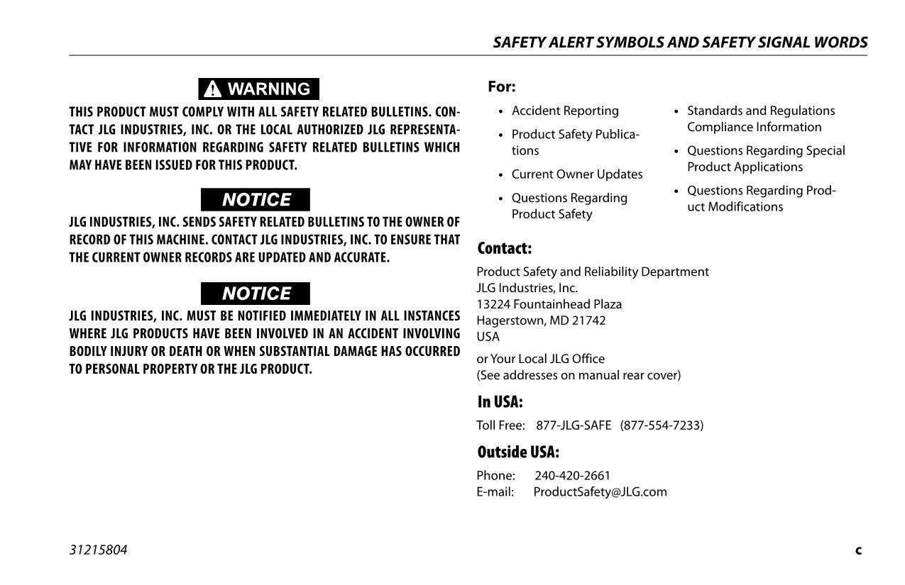 JLG R4045 Scissor Lift Maintenance Operation Operators Manual 31215804