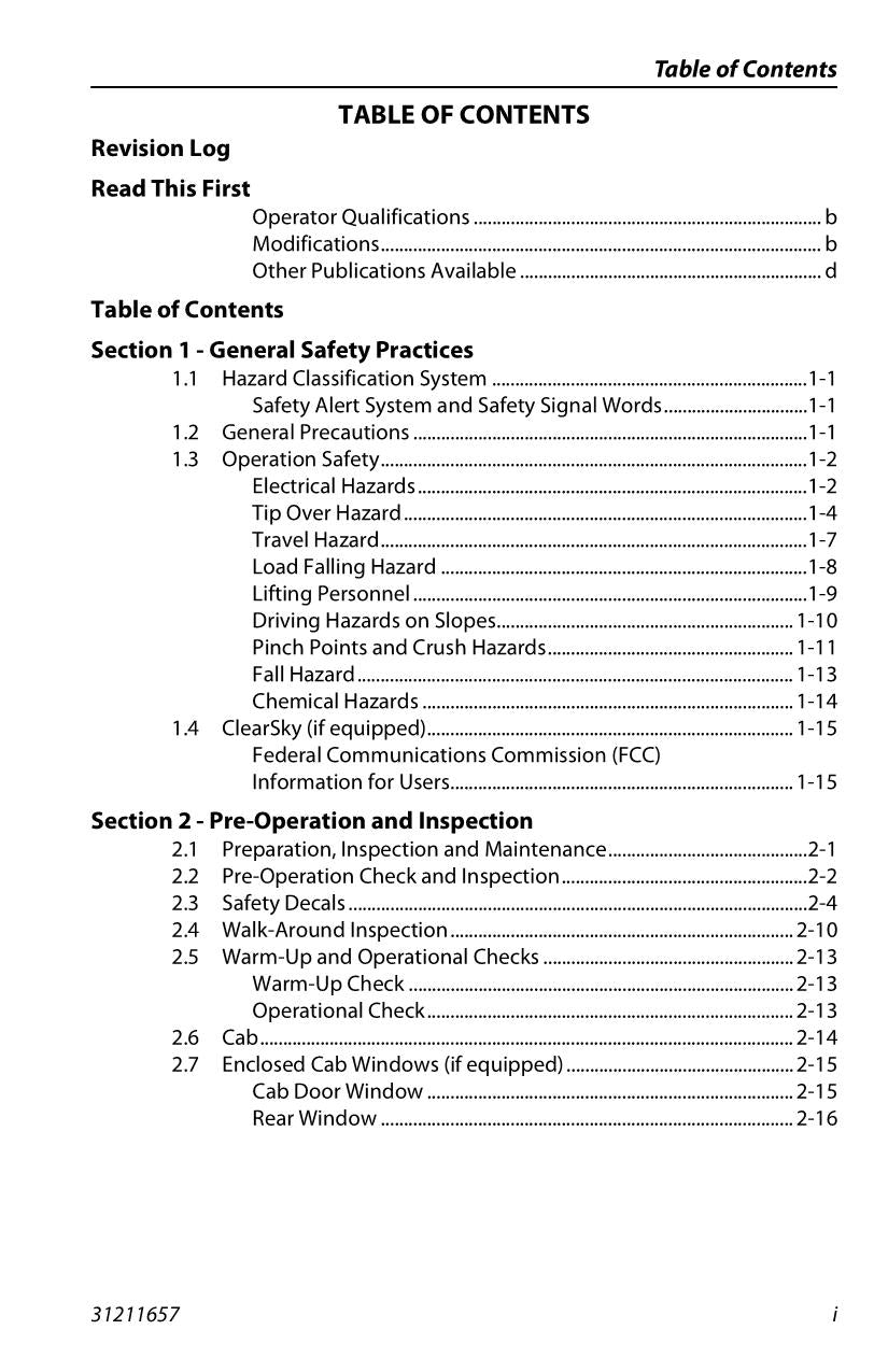 JLG 832 925 Telehandler Maintenance Operation Operators Manual 31211657