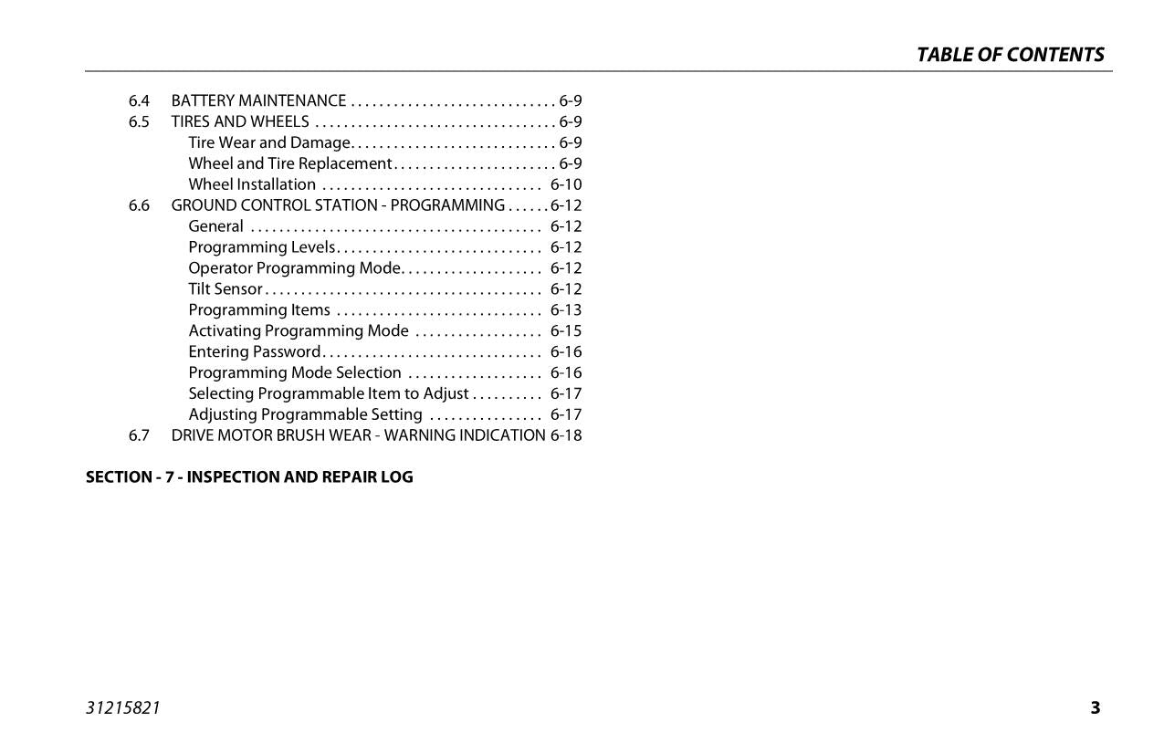 JLG 10MSP Boom Lift Maintenance Operation Operators Manual