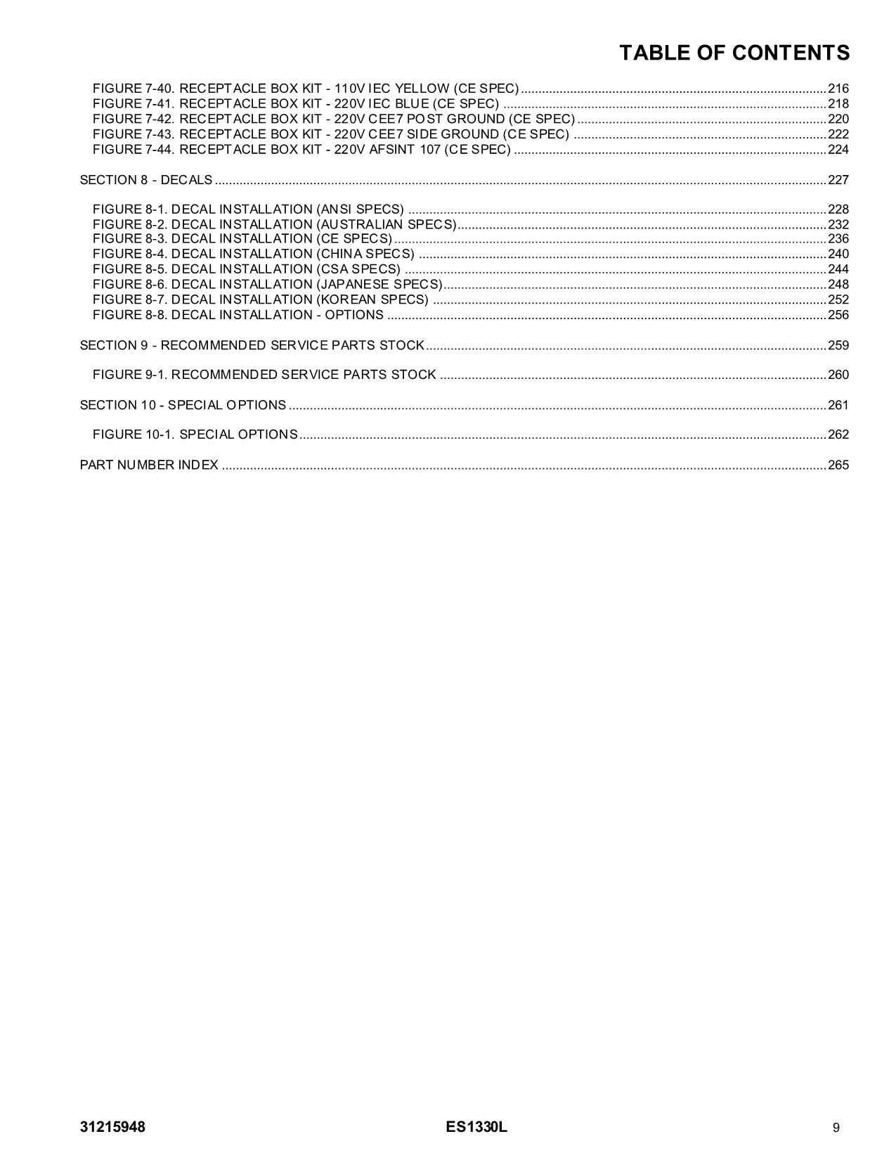 JLG ES1330L Scissor Lift Parts Catalog Manual 31215948