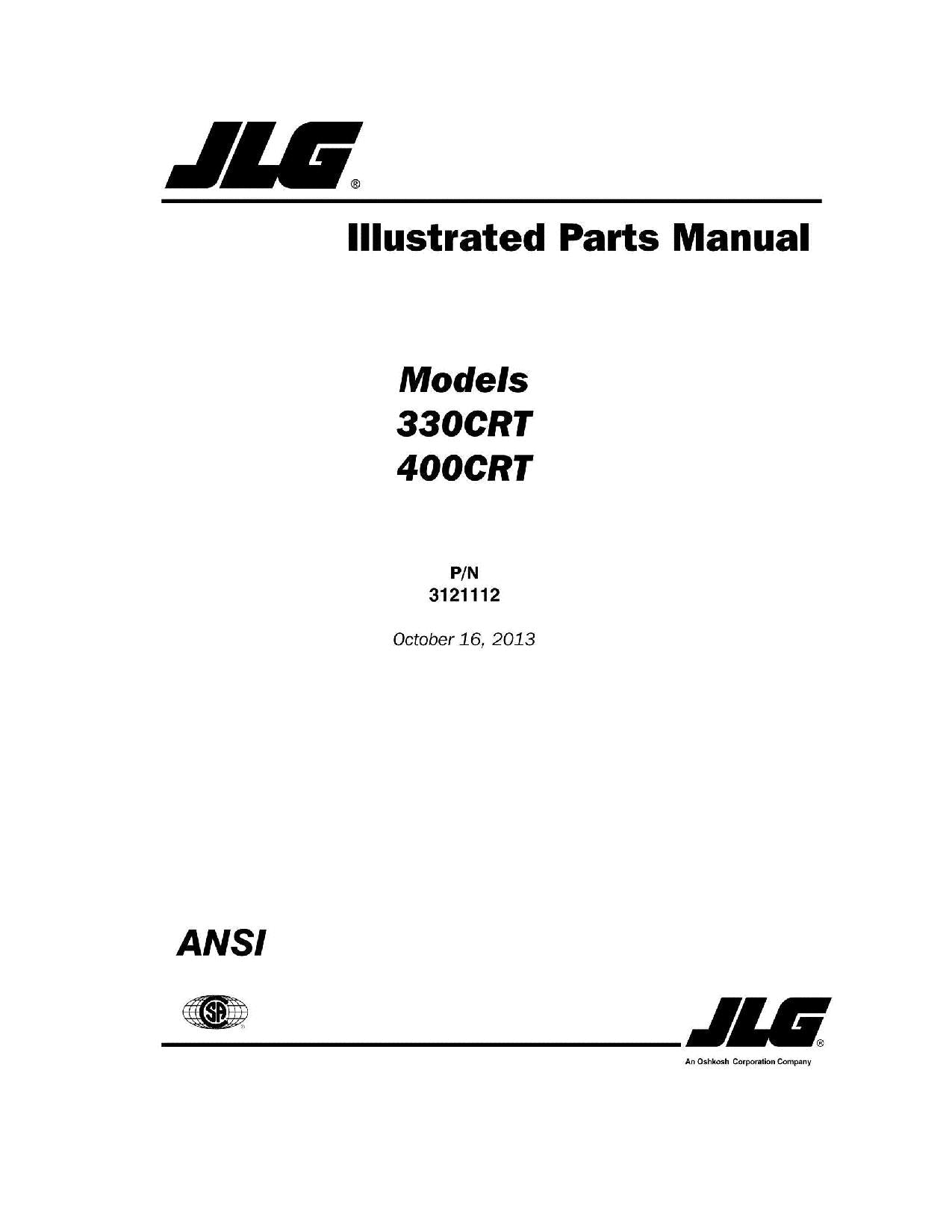 JLG 330CRT 400CRT Scissor Lift Parts Catalog Manual 3121112