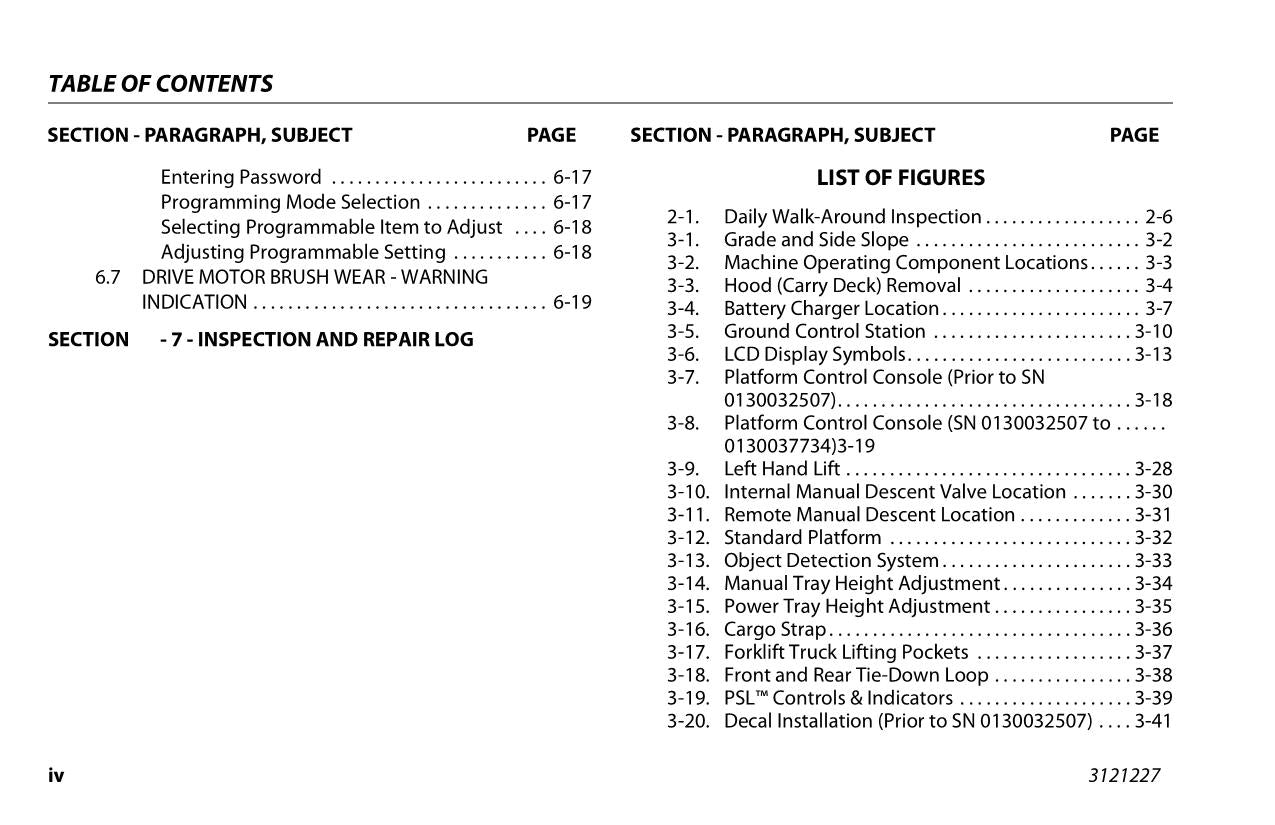 JLG 10MSP Vertical Mast Maintenance Operation Operators Manual 3121227