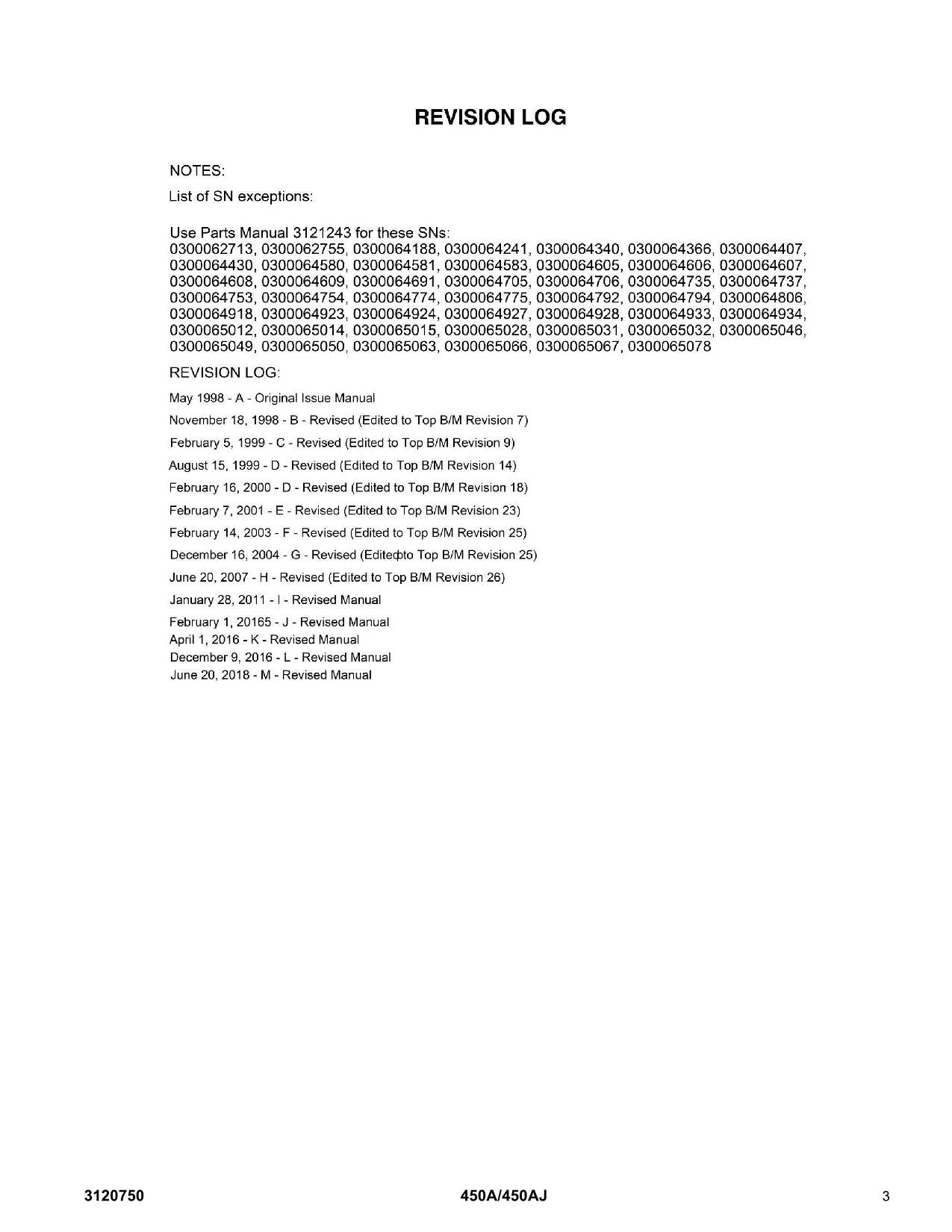 JLG 450A 450AJ Boom Lift Parts Catalog Manual Prior to 0300065080