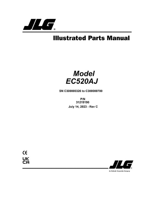 JLG EC520AJ Boom Lift Parts Catalog Manual C300000330-C300000700