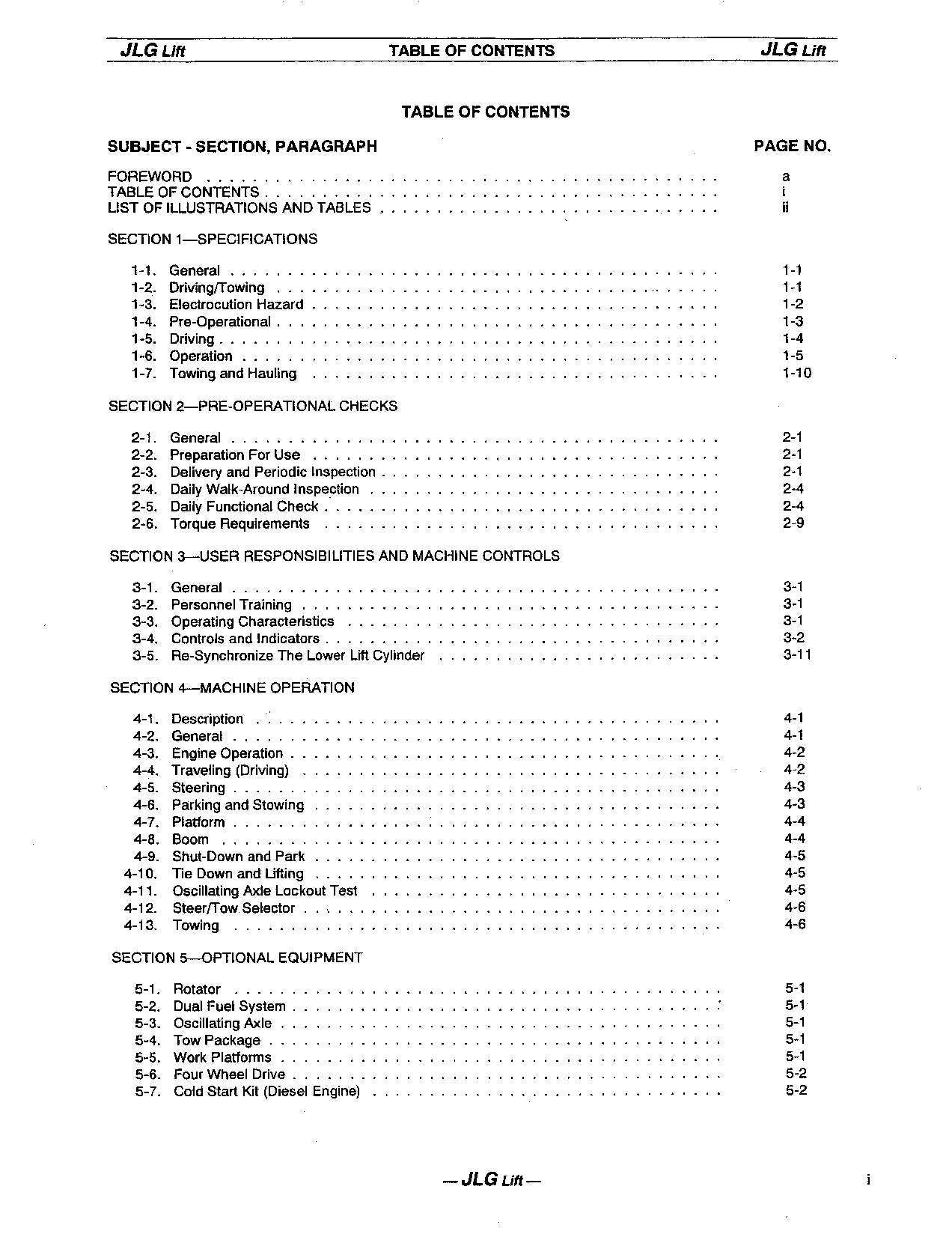 JLG 40HA Boom Lift Maintenance Operation Operators Manual