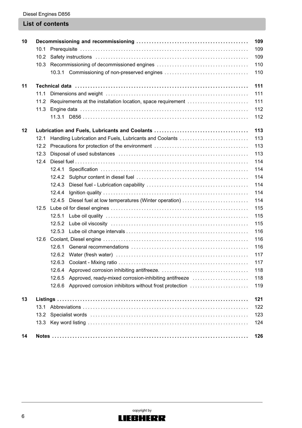 Liebherr D856 engine Operators manual