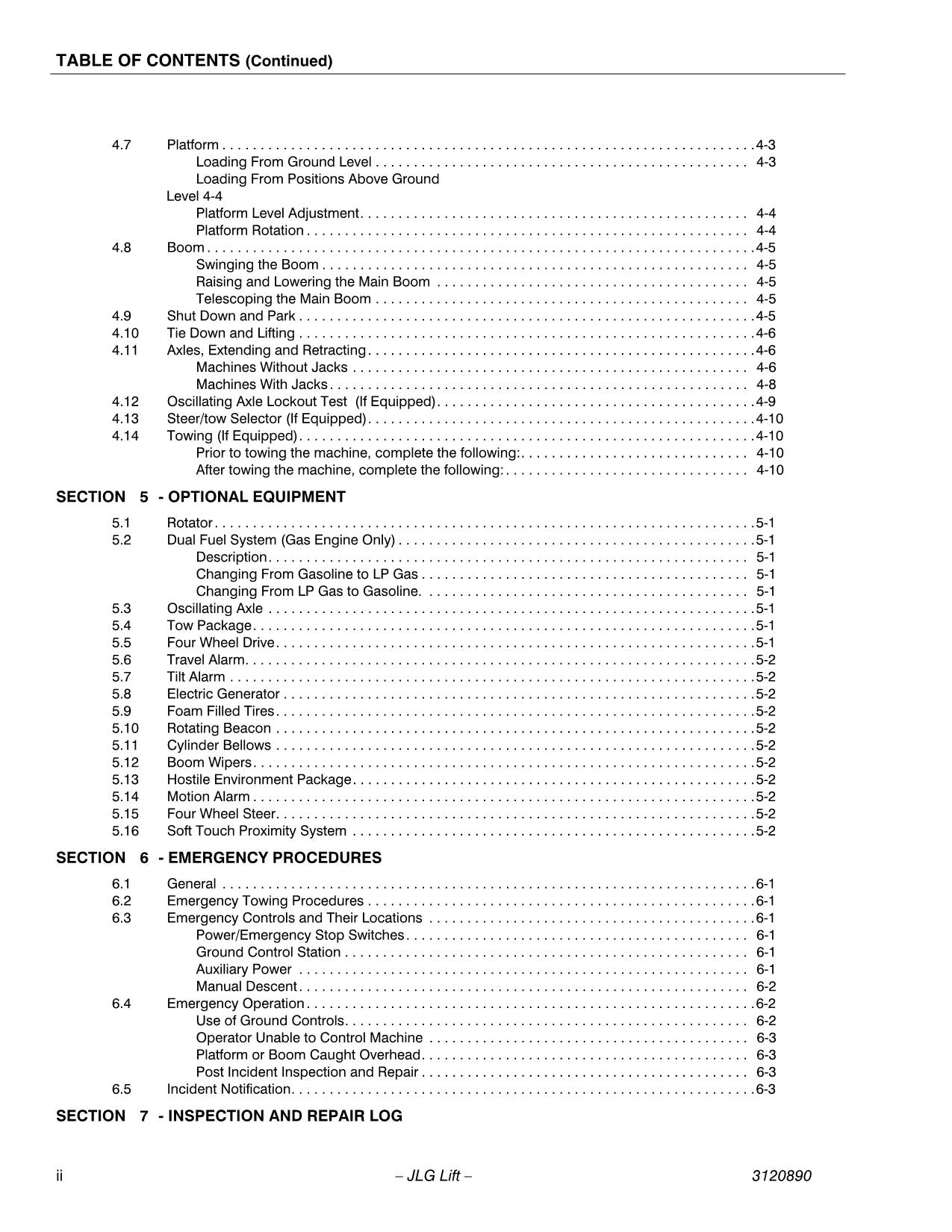 JLG 80HX 80HX+6 Boom Lift Maintenance Operation Operators Manual 3120890