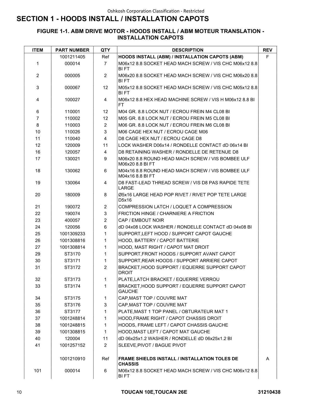 JLG  10E 26E  Vertical Lift Parts Catalog Manual