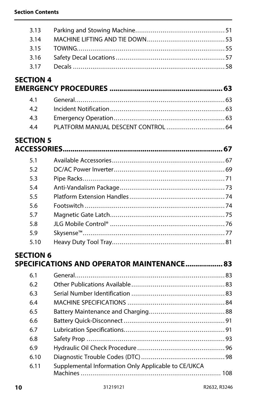 JLG R2632 R3246 Scissor Lift Maintenance Operation Operators Manual 31219121