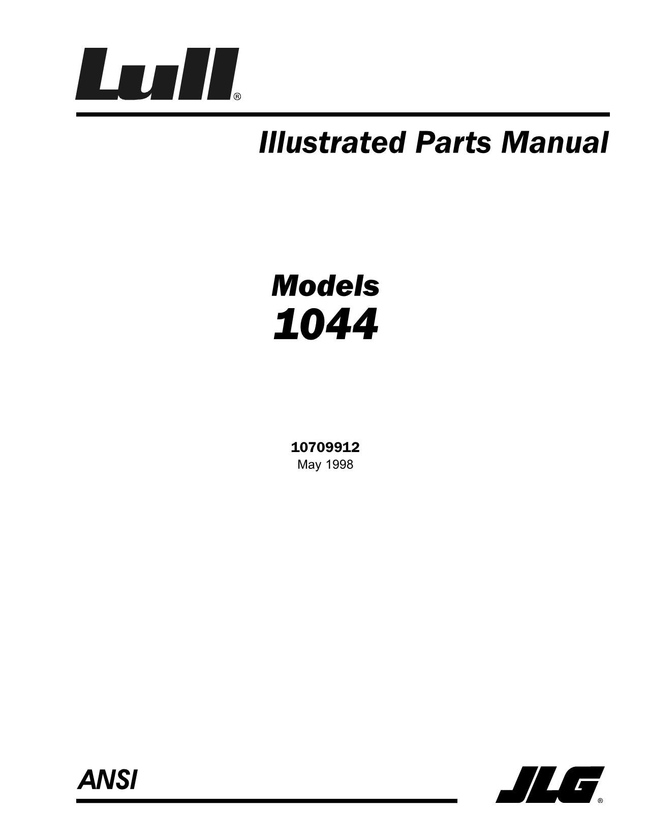 JLG LULL 1044 Telehandler Parts Catalog Manual