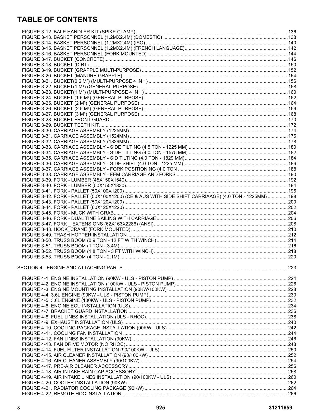 JLG 925 Telehandler Parts Catalog Manual 31211659