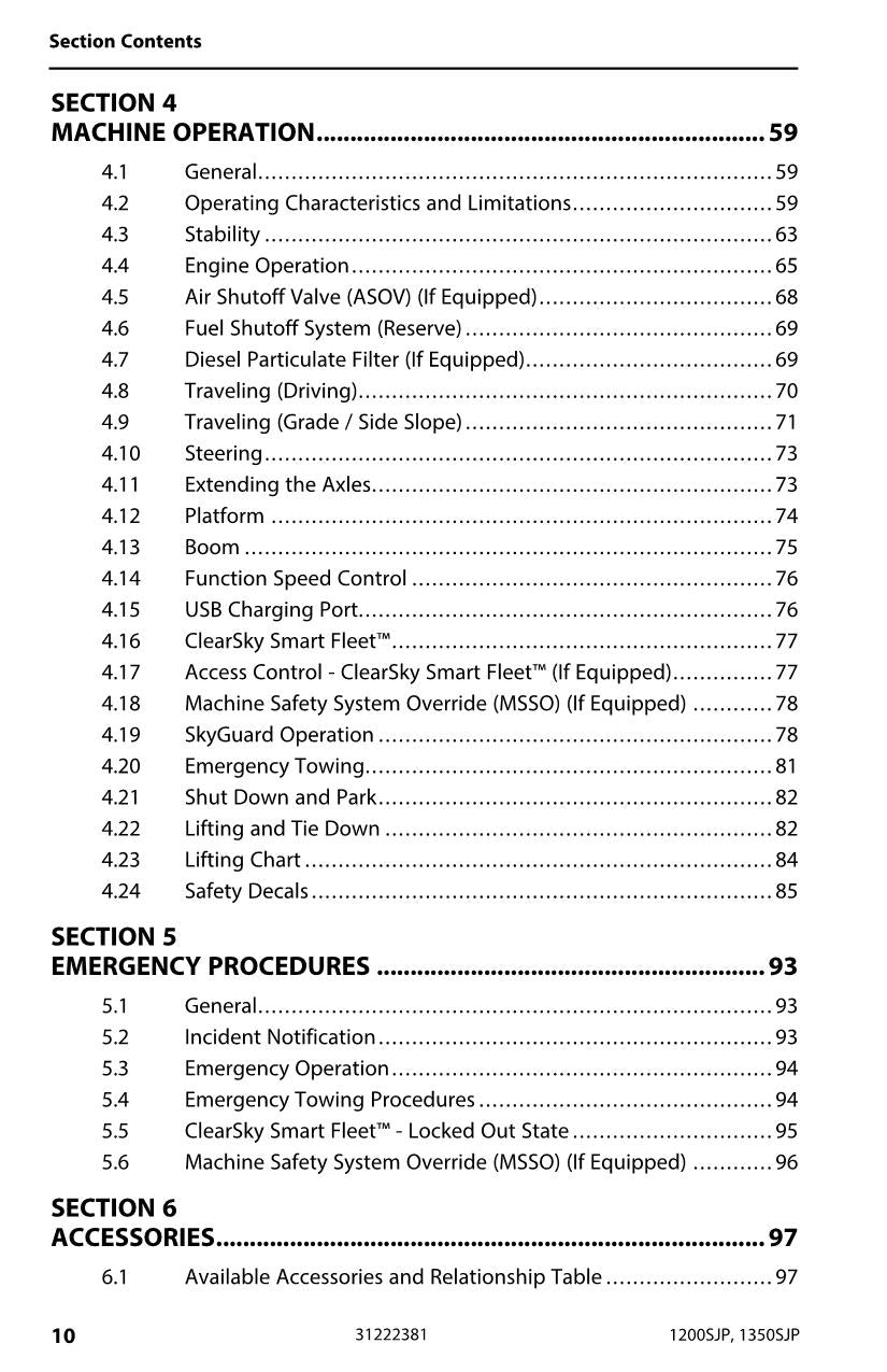 JLG 1200SJP 1350SJP Boom Lift Maintenance Operation Operators Manual 31222381