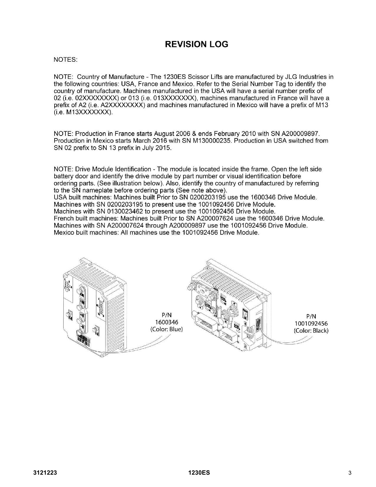 JLG 1230ES Vertical Mast Parts Catalog Manual 3121223