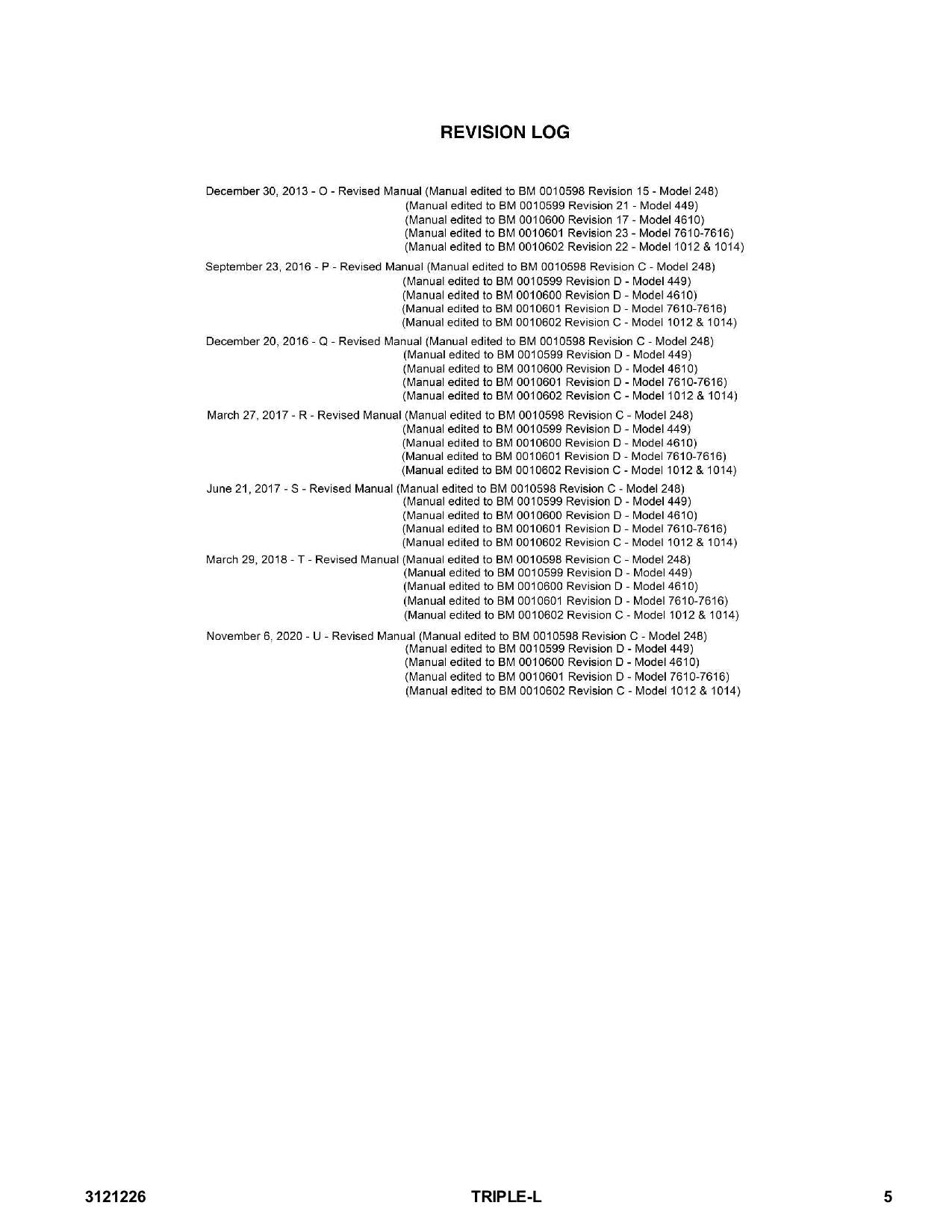 JLG 1012 1014 248 449 4610 7610 7612 7614 7616 Trailer Parts Catalog Manual