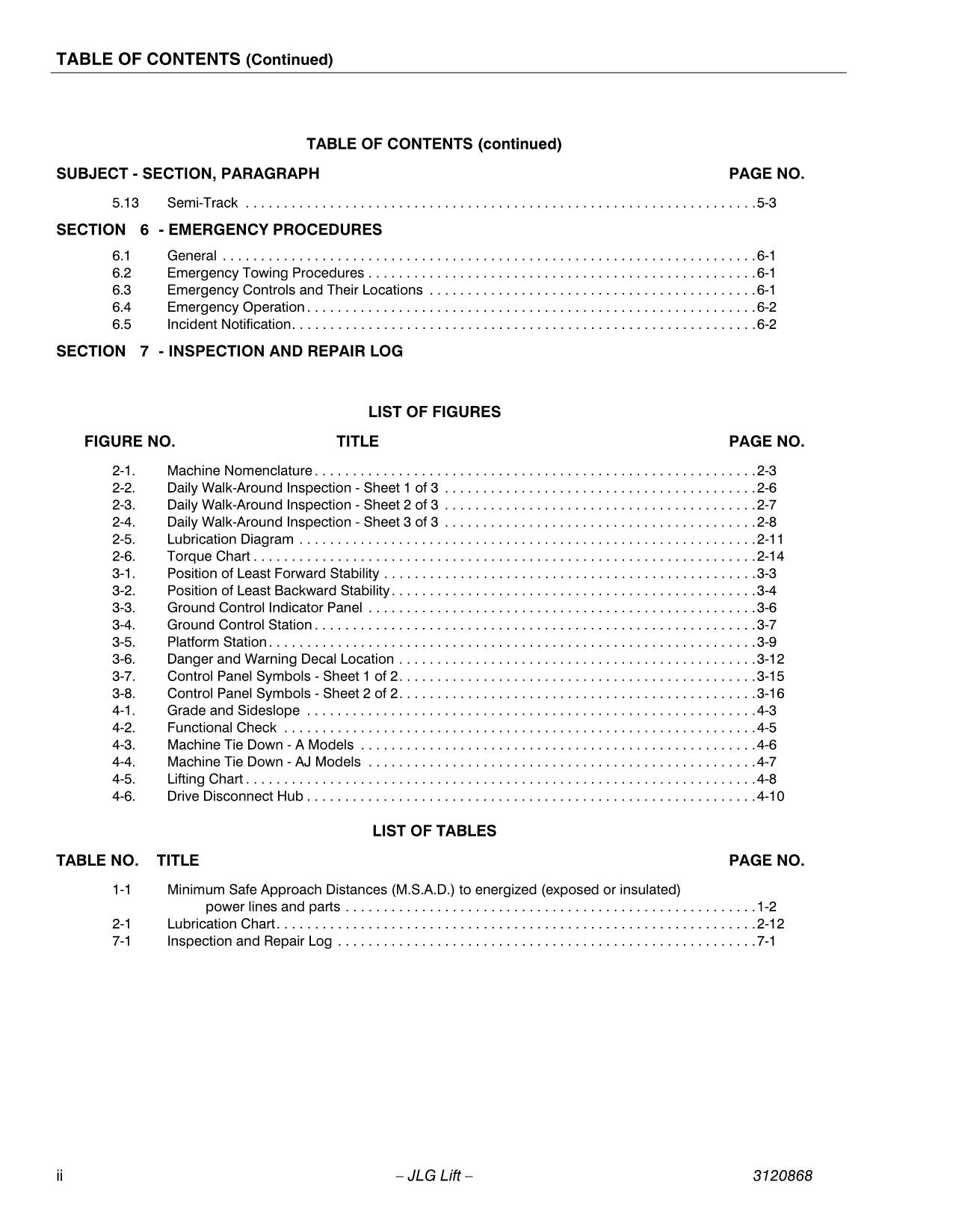 JLG 450A 450AJ Boom Lift Maintenance Operation Operators Manual 3120868