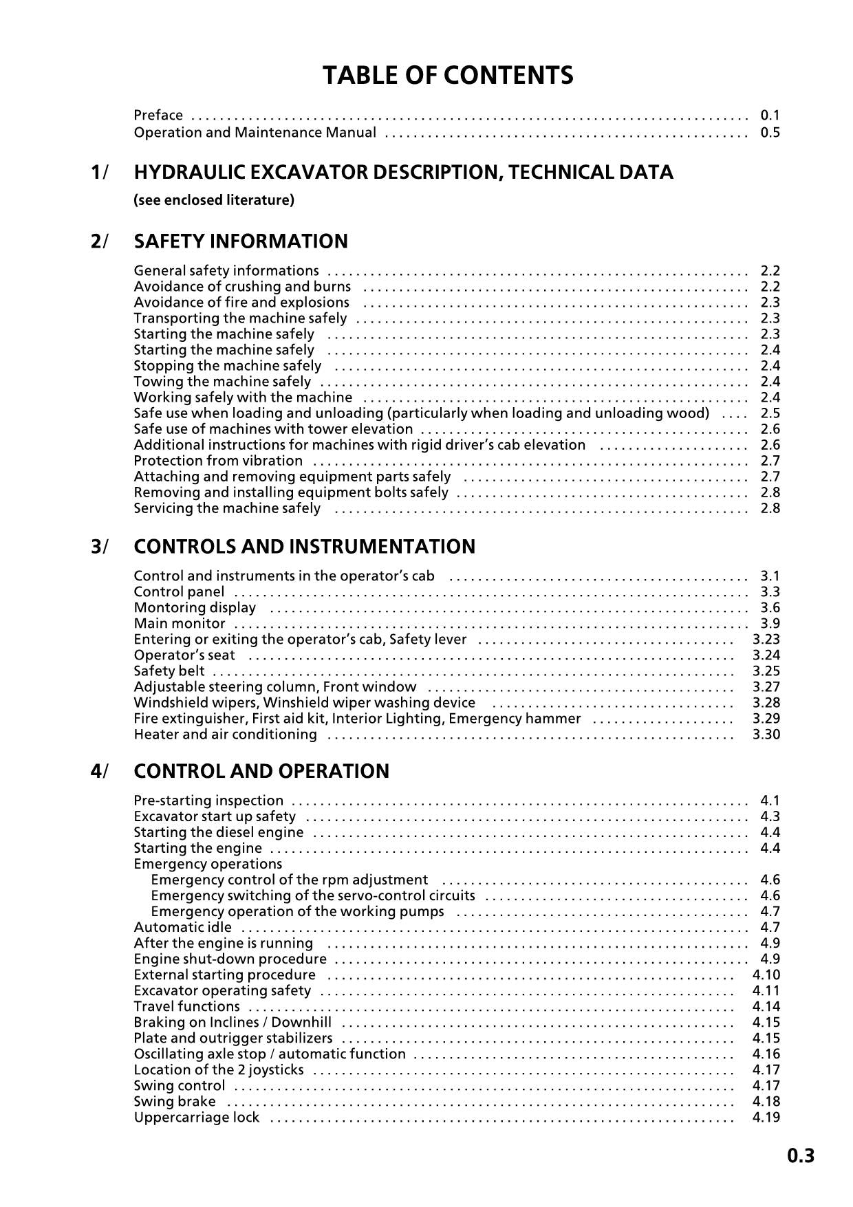 Liebherr A914 B Litronic Excavator Operators manual