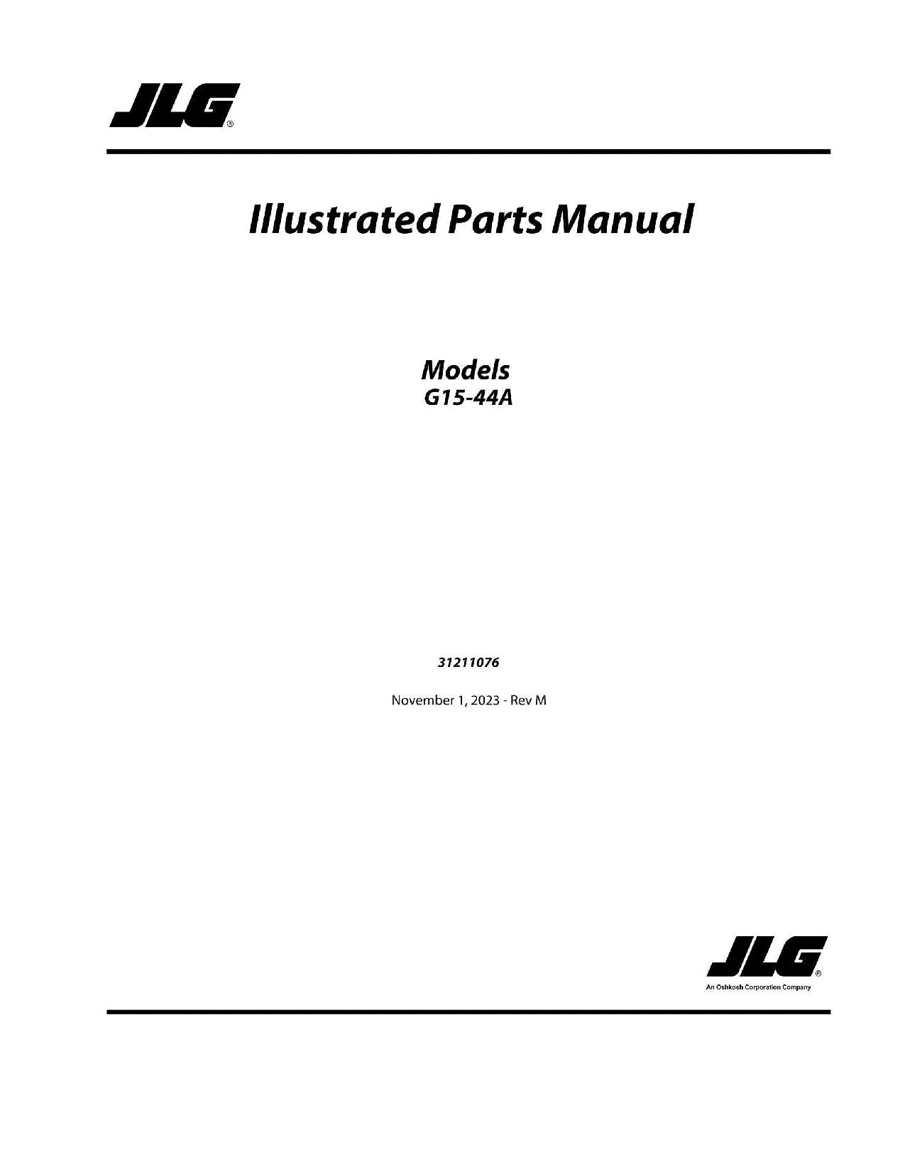 JLG G15-44A Telehandler Parts Catalog Manual