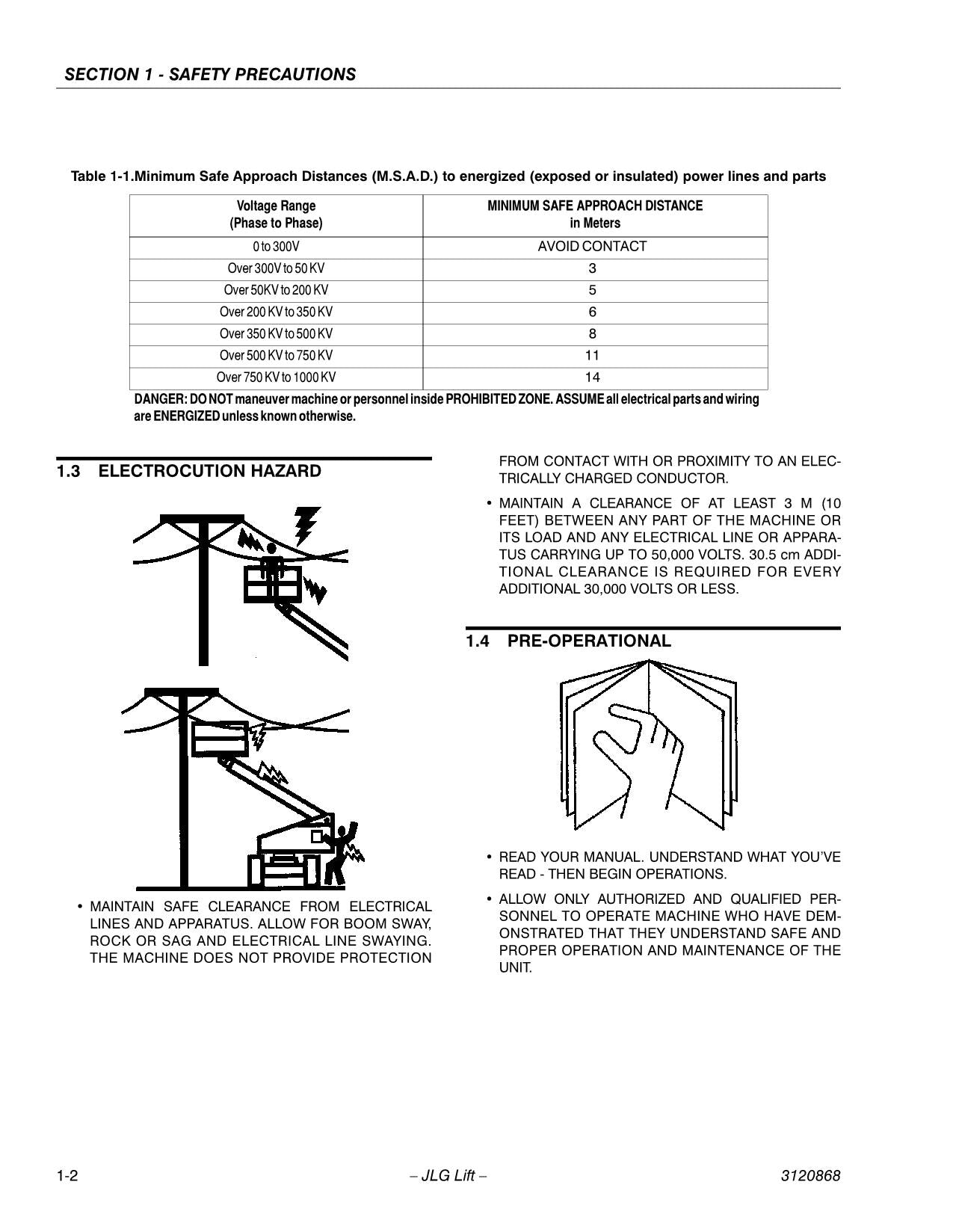 JLG 450A 450AJ Boom Lift Maintenance Operation Operators Manual 3120868