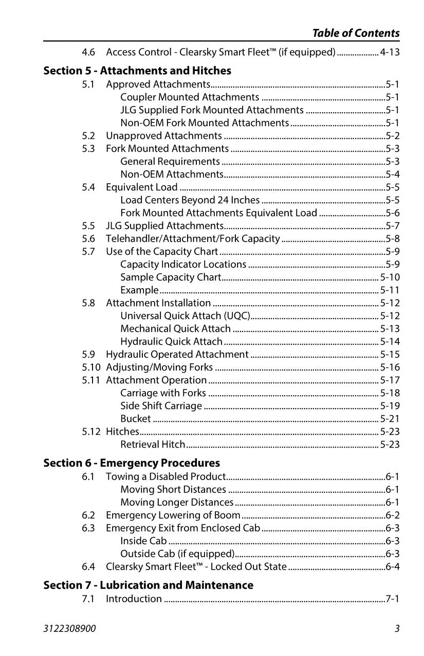 JLG 313 Telehandler Maintenance Operation Operators Manual