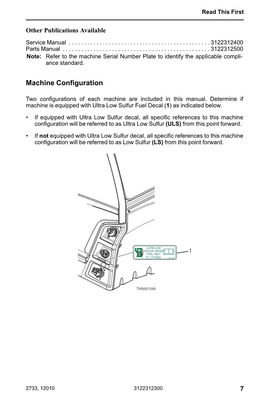 JLG 12010 2733 Telehandler Maintenance Operation Operators Manual 3122312300