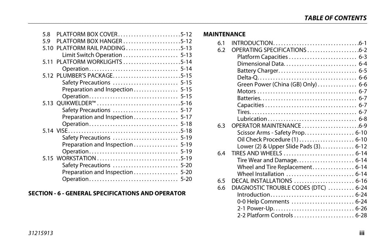 JLG 1930ES 2032ES 2632ES 2646E3 3246ES Scissor Lift Operators Manual