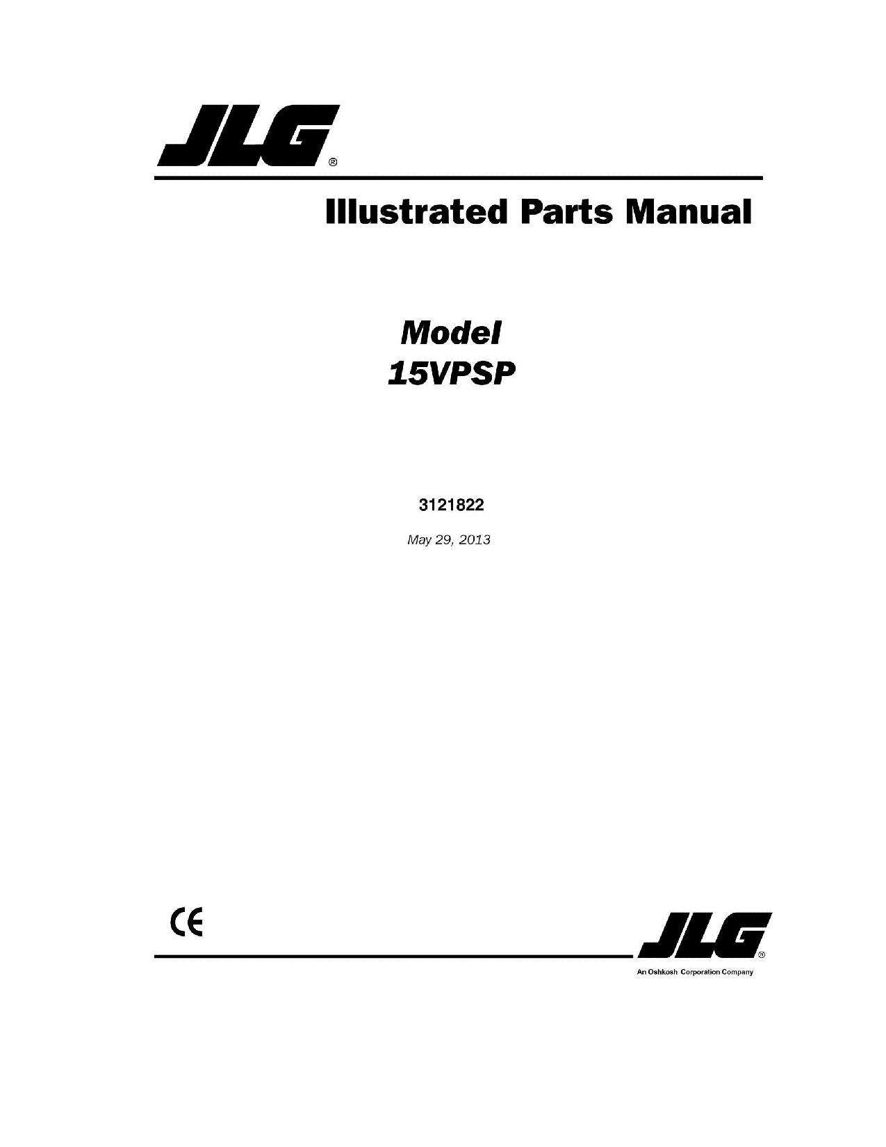 JLG 15VPSP Vertical Mast Parts Catalog Manual