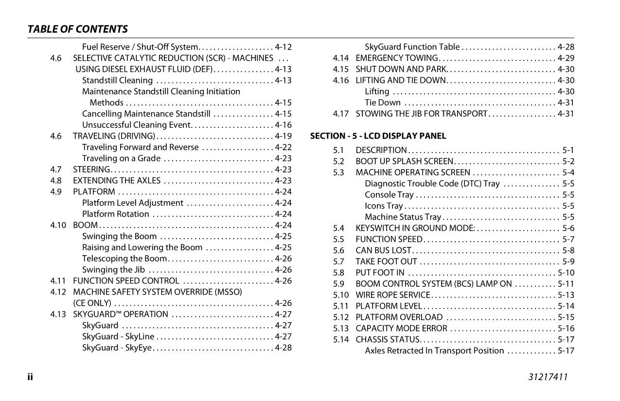 JLG 1500AJP Boom Lift Maintenance Operation Operators Manual 31217411