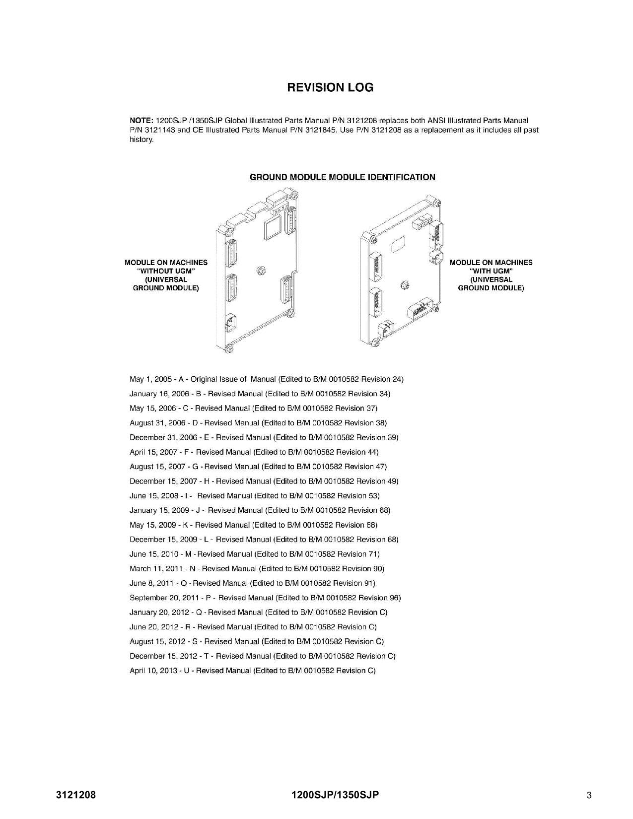 JLG 1200SJP 1350SJP Boom Lift Parts Catalog Manual Prior to 0300201016