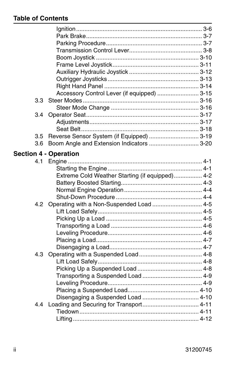 JLG G10-55A G12-55A Telehandler Maintenance Operation Operators Manual 31200745