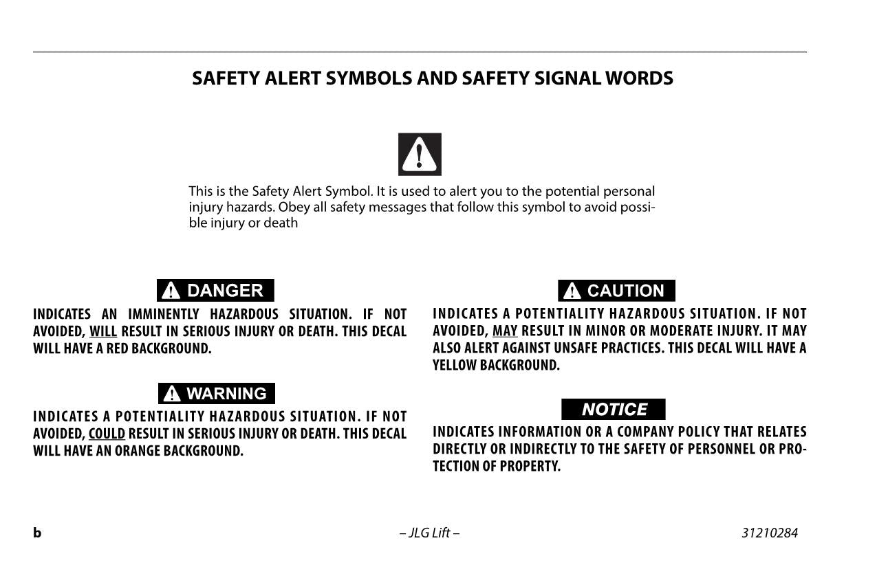 JLG DSP L DSP M DSP S DSPi-M DSPi-S Vertical Mast Operators Manual