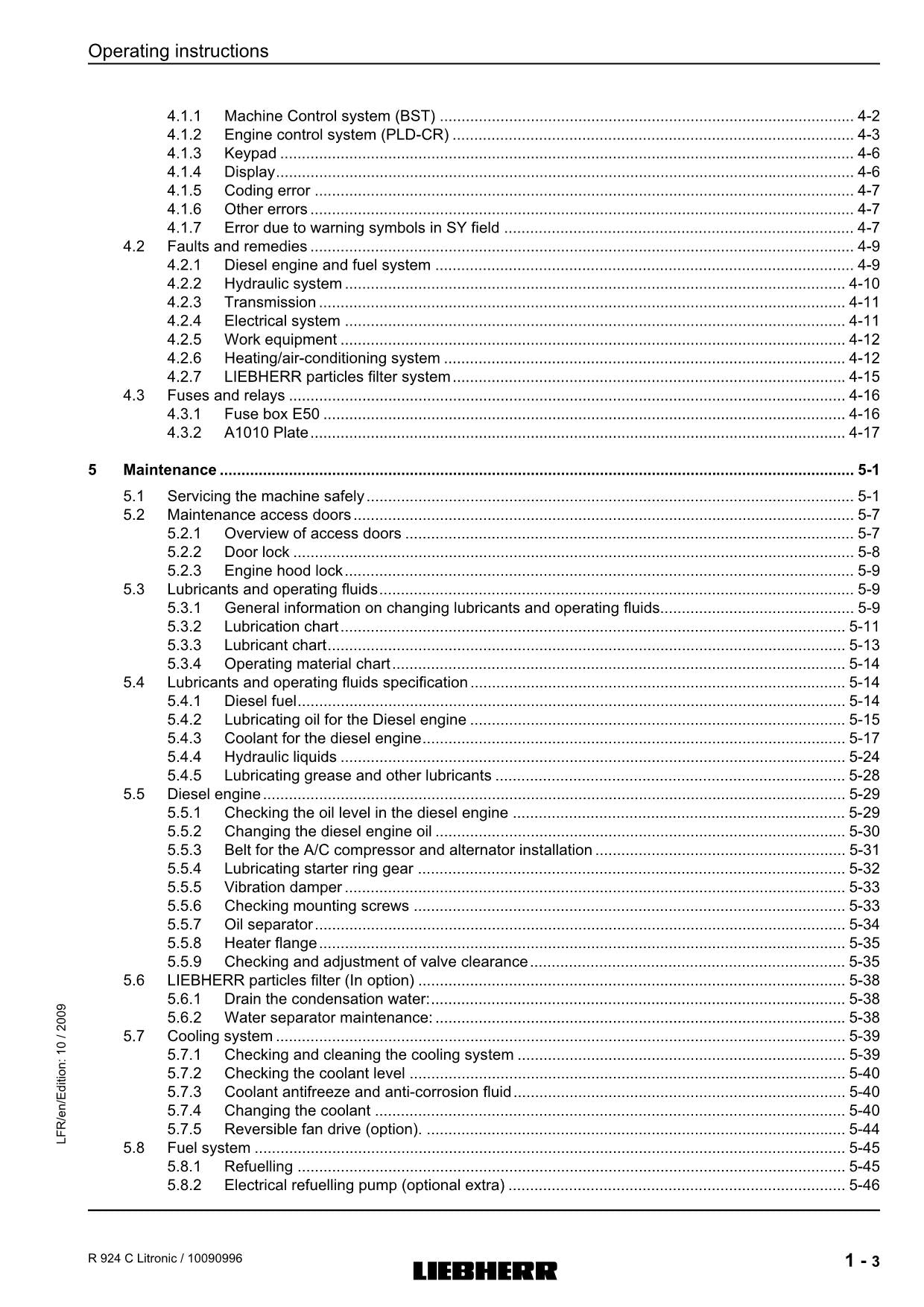 Liebherr R924 C Litronic Excavator Operators manual serial 2308