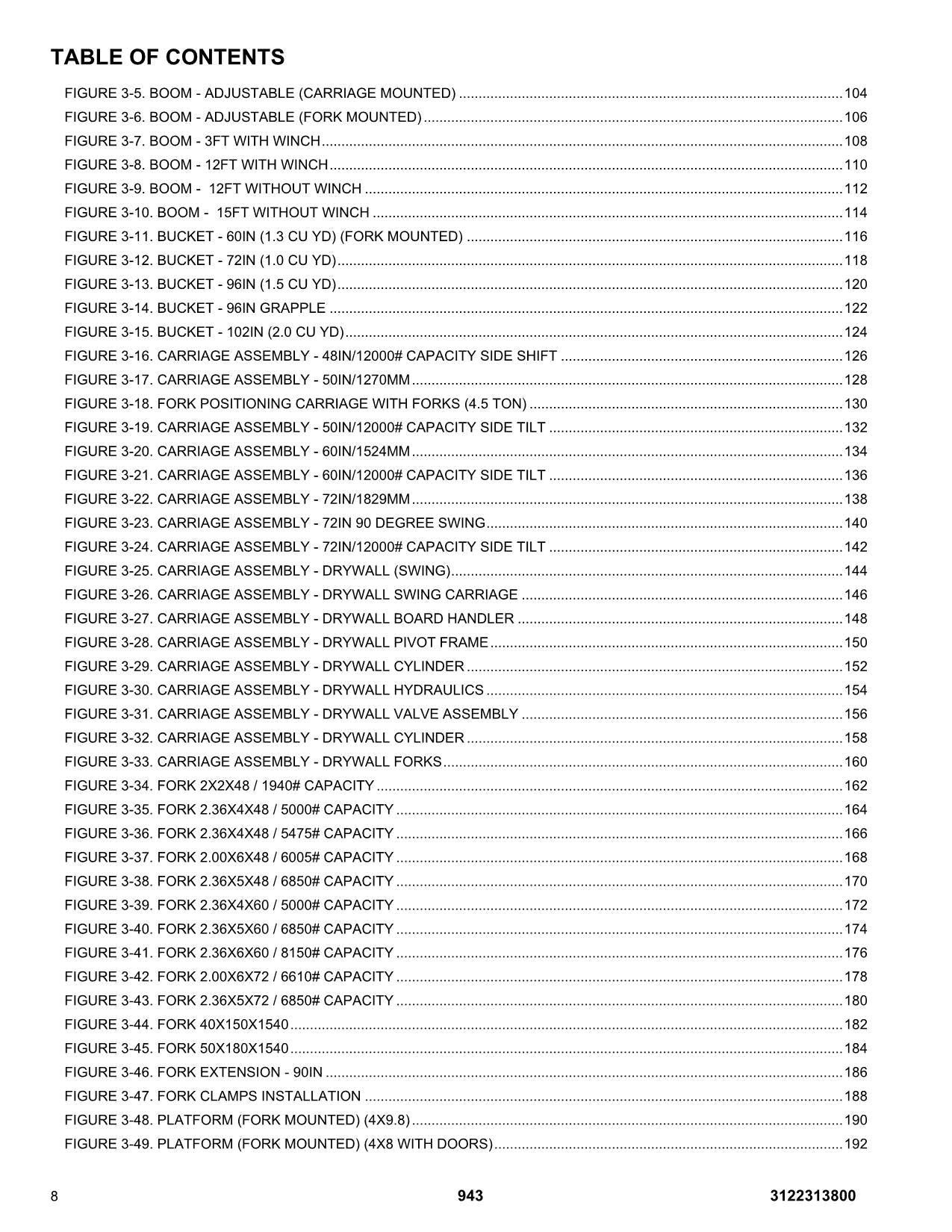 JLG 943 Telehandler Parts Catalog Manual