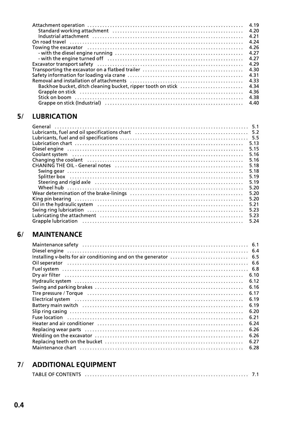 Liebherr A914 Litronic Excavator Operators manual