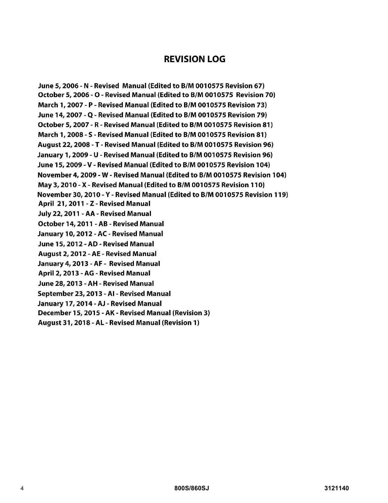 JLG 800S 860SJ Boom Lift Parts Catalog Manual Prior to 0300140000