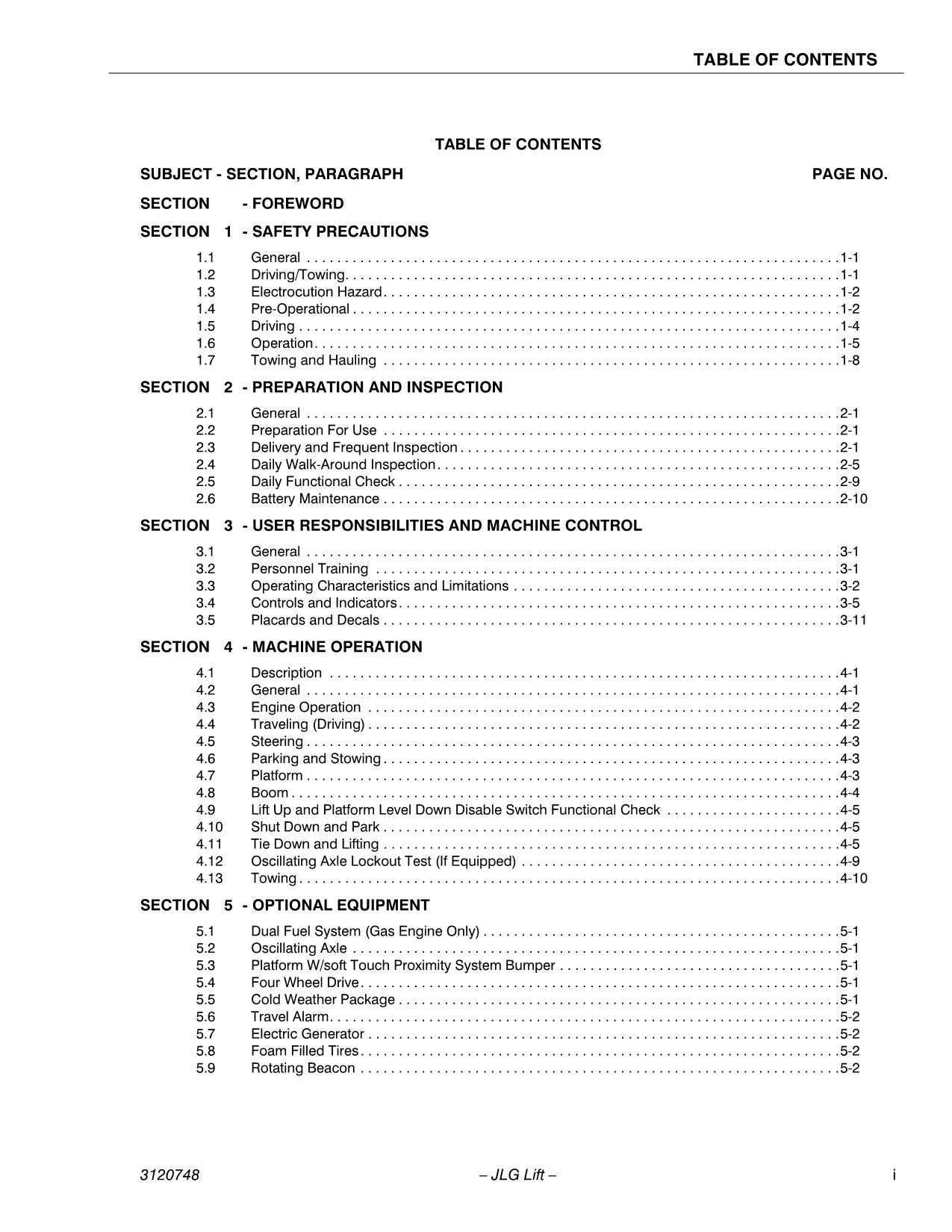 JLG 450A 450AJ Boom Lift Maintenance Operation Operators Manual 3120748