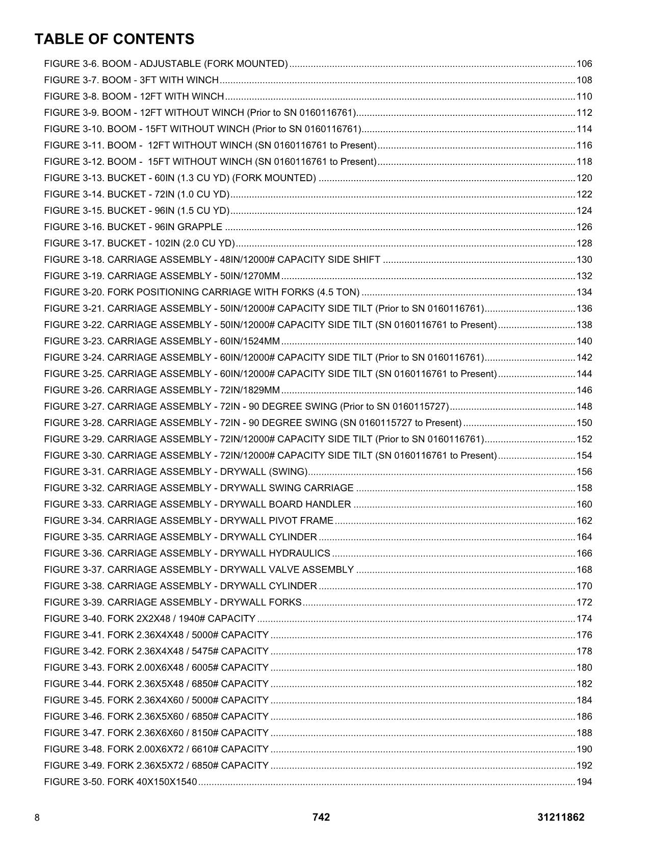 JLG 742 Telehandler Parts Catalog Manual 31211862