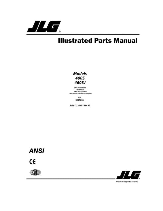 JLG 400S 460SJ Boom Lift Parts Catalog Manual