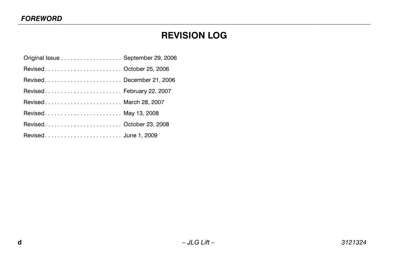 JLG 80SL Scissor Lift Maintenance Operation Operators Manual